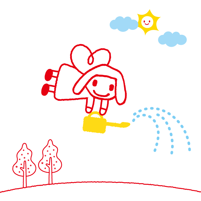 お水まいてるよー